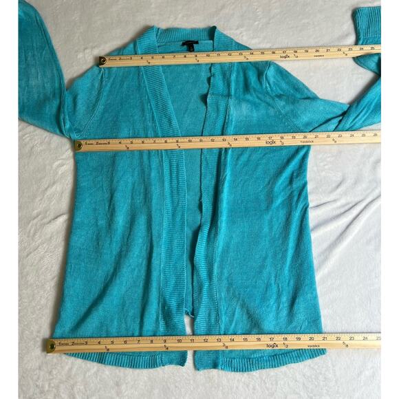 Talbots Women’s Linen Open Knit Cardigan Size L Blue Beachy Classic Resortcore - Picture 5 of 7